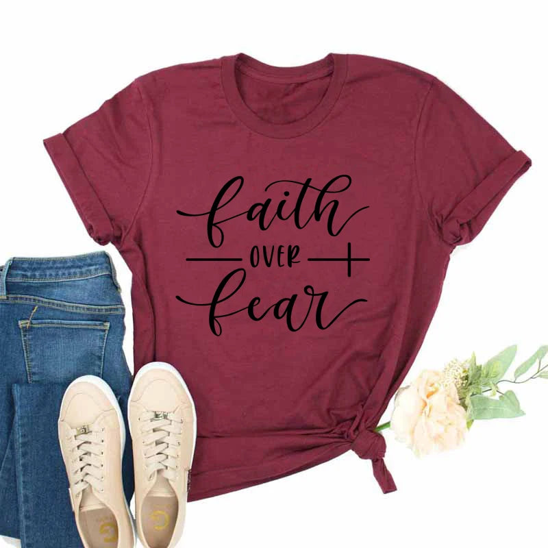 Faith Over Fear Tee: Inspirational Christian Women's T-Shirt