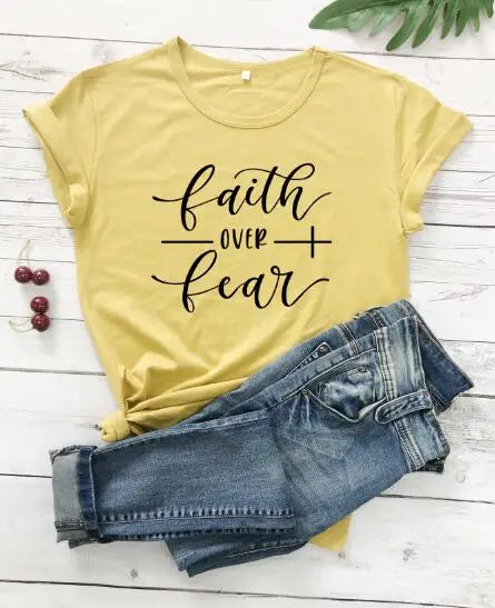 Faith Over Fear Tee: Inspirational Christian Women's T-Shirt