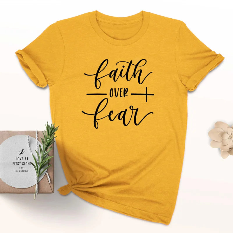 Faith Over Fear Tee: Inspirational Christian Women's T-Shirt