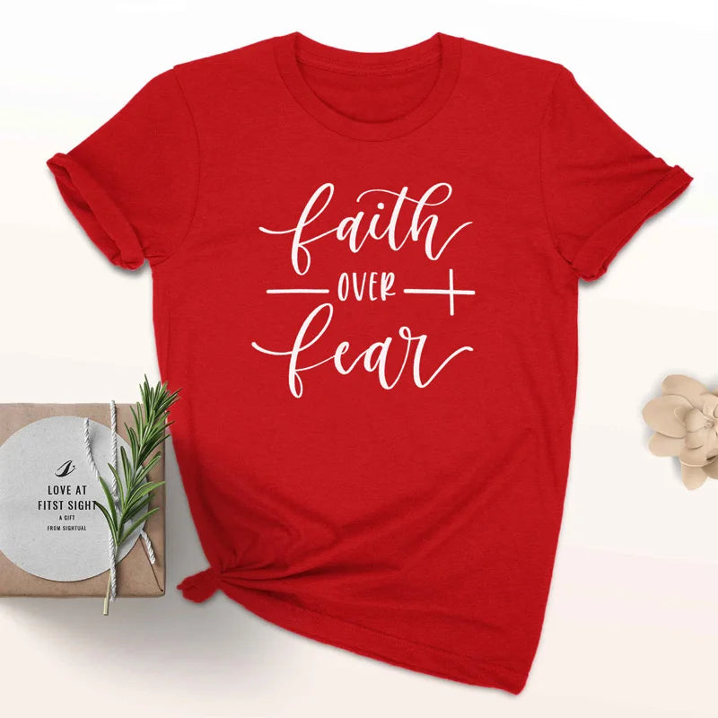Faith Over Fear Tee: Inspirational Christian Women's T-Shirt