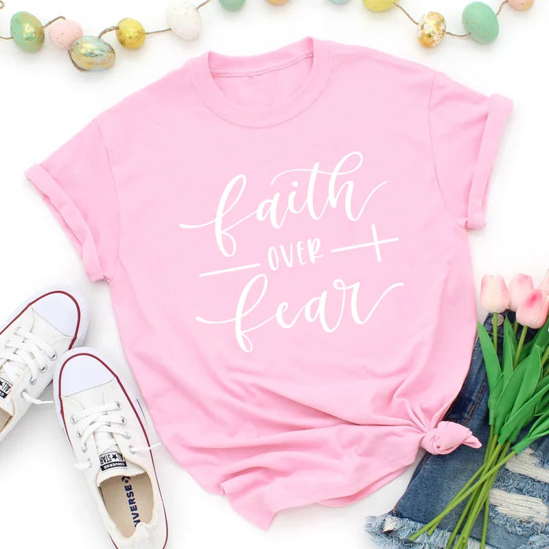 Faith Over Fear Tee: Inspirational Christian Women's T-Shirt